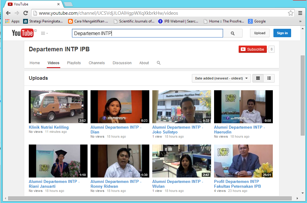 Channel Youtube Departemen INTP